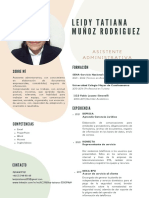 Currículum Creativo Crema y Verde Empleo CV