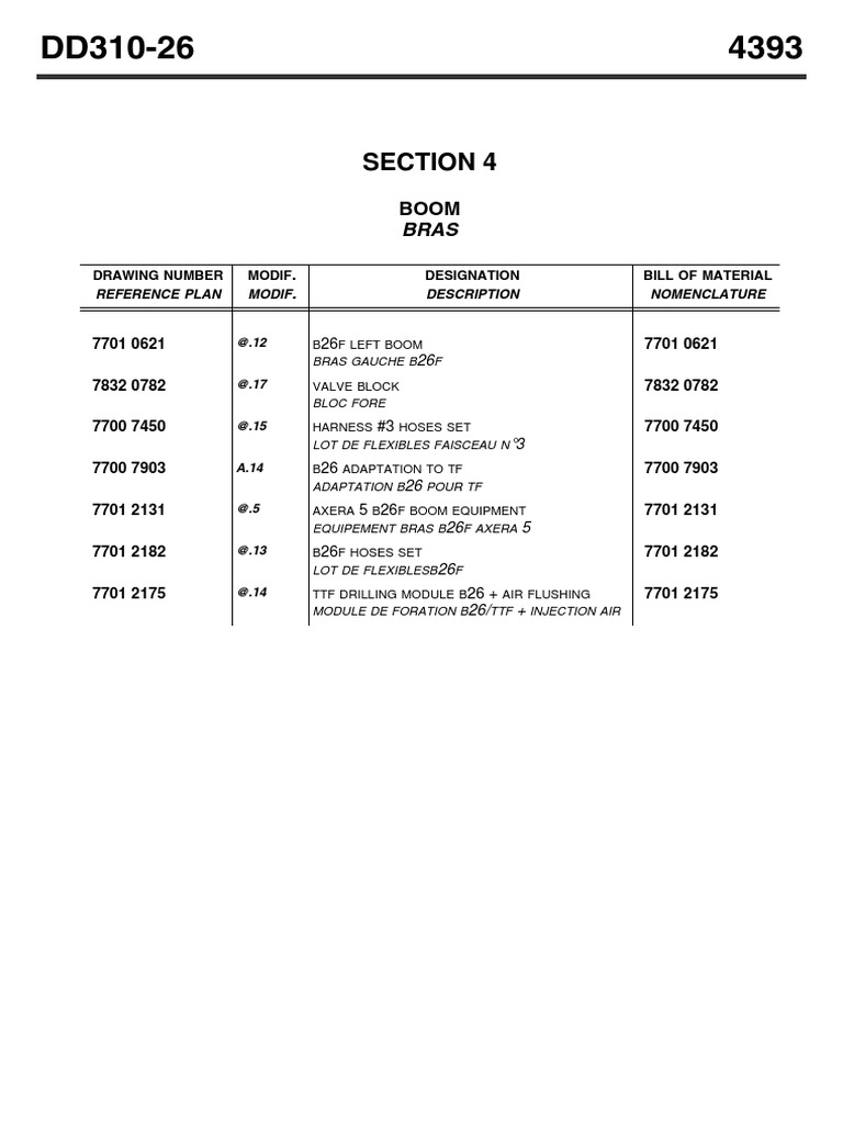 B26F Left Boom Parts List and Details | PDF