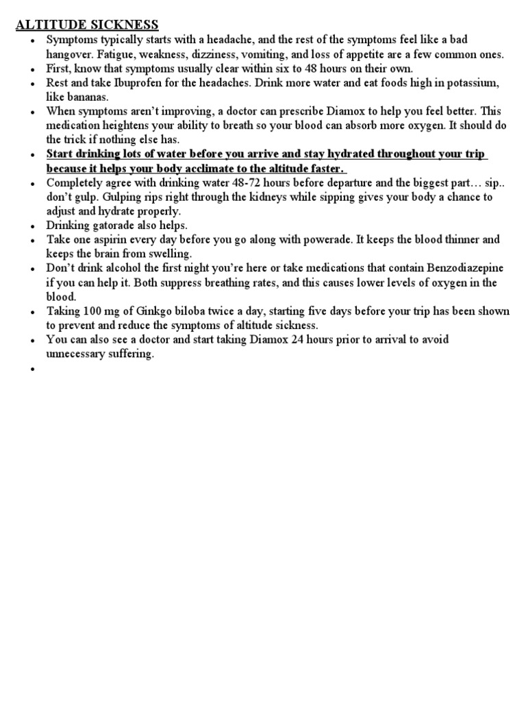 Altitude sickness pdf