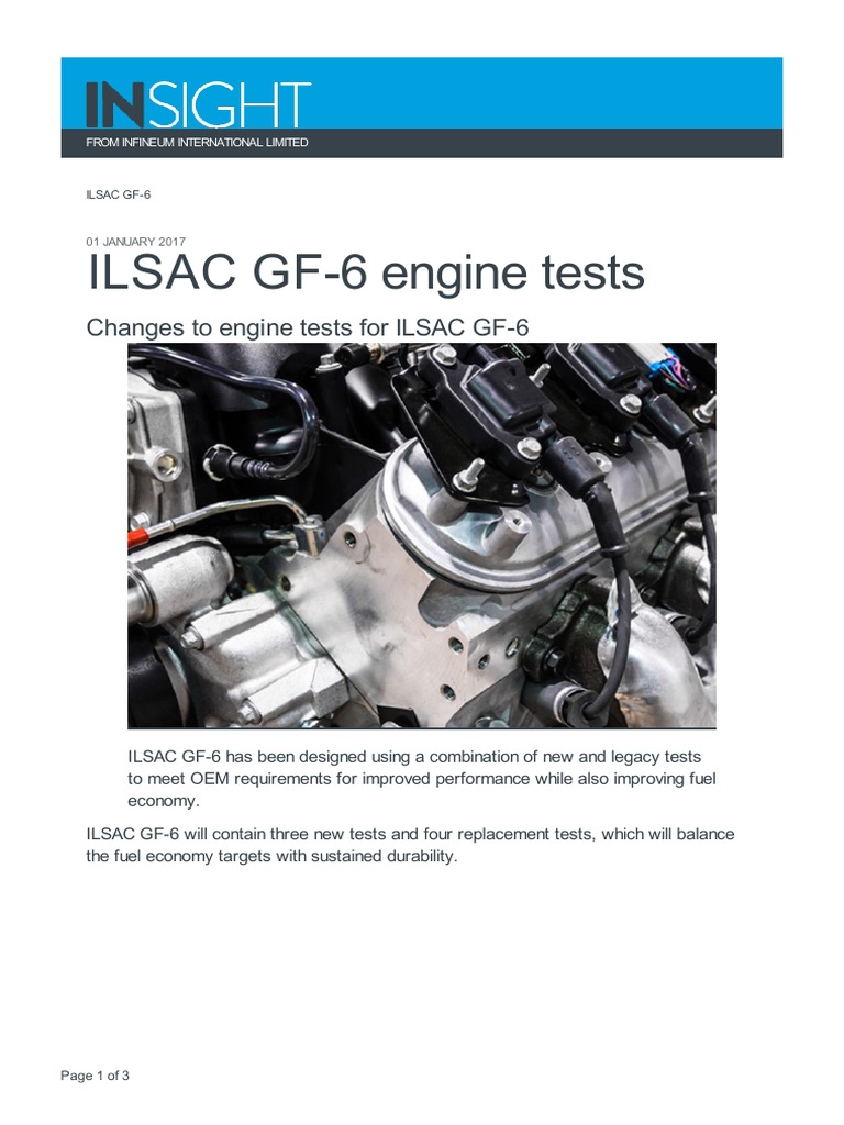 ILSAC GF-6 Engine Tests | PDF