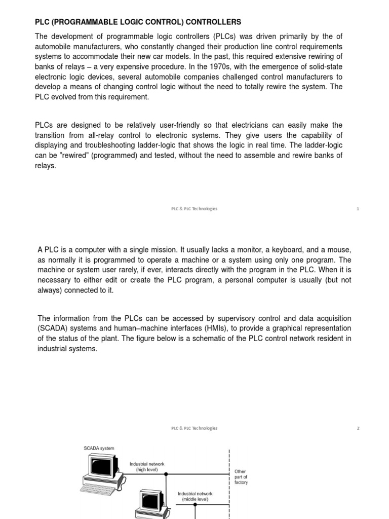 Understanding PLC Technologies in Industry | PDF | Programmable Logic ...
