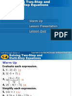 Warm Up Lesson Quiz Lesson Presentation: Holt Mcdougal Algebra 1 Holt Algebra 1 Holt Mcdougal Algebra 1