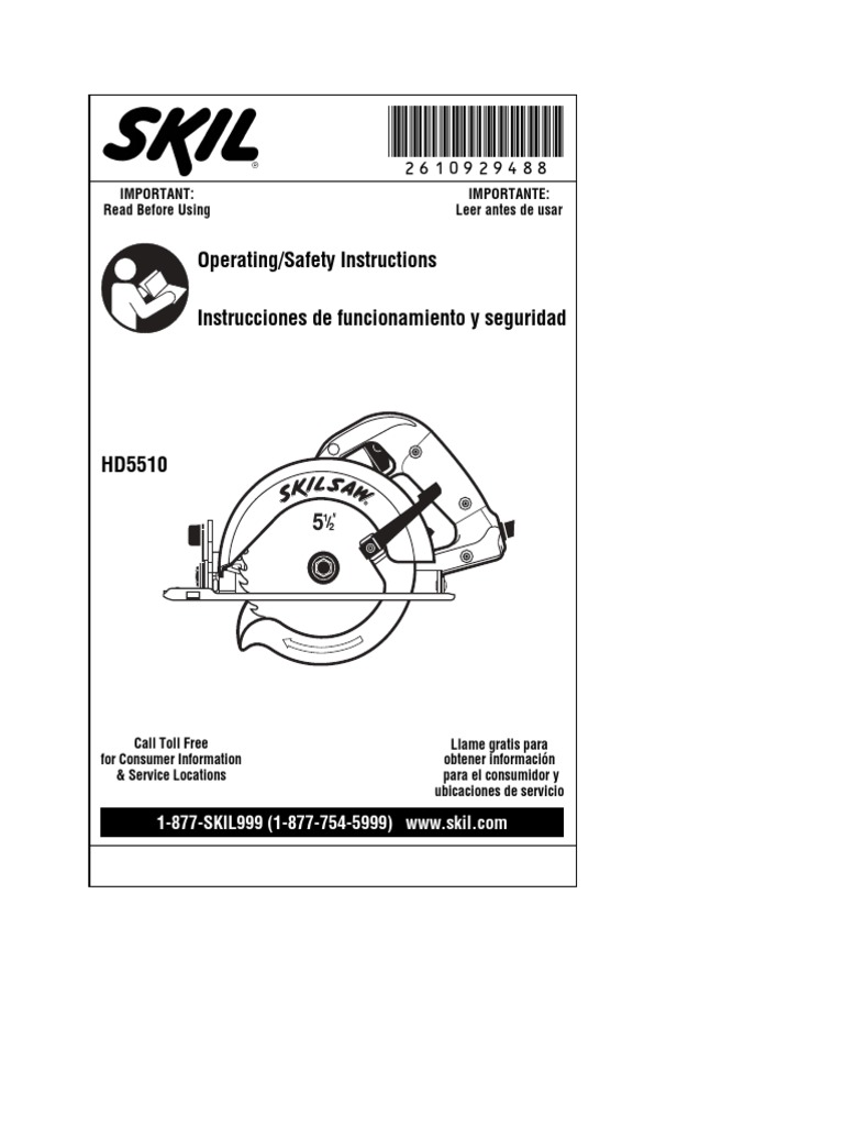 HD5510 Skilsaw Safety Manual | PDF | Switch | Electrical Connector