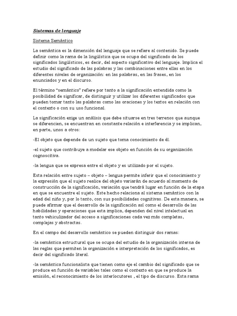 Sistemas de Lenguaje | PDF | Palabra | Comunicación