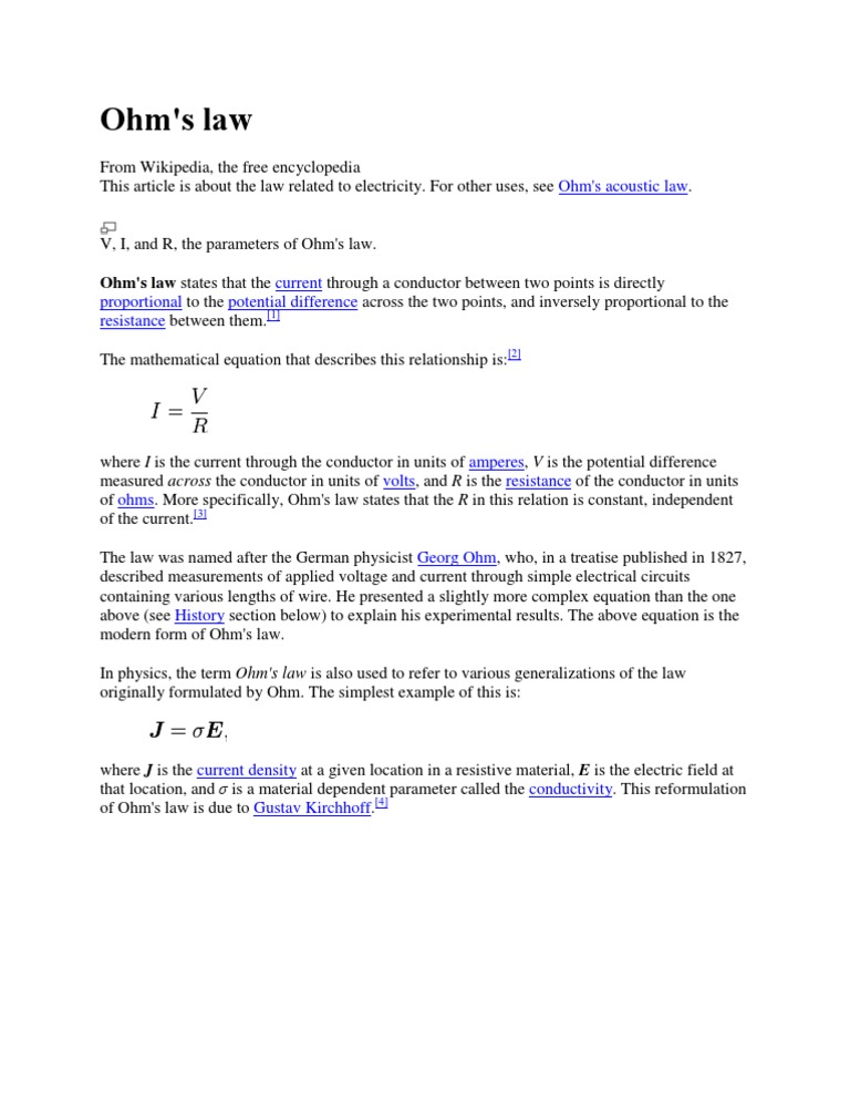 Ohm's Law Explained | PDF | Science & Mathematics