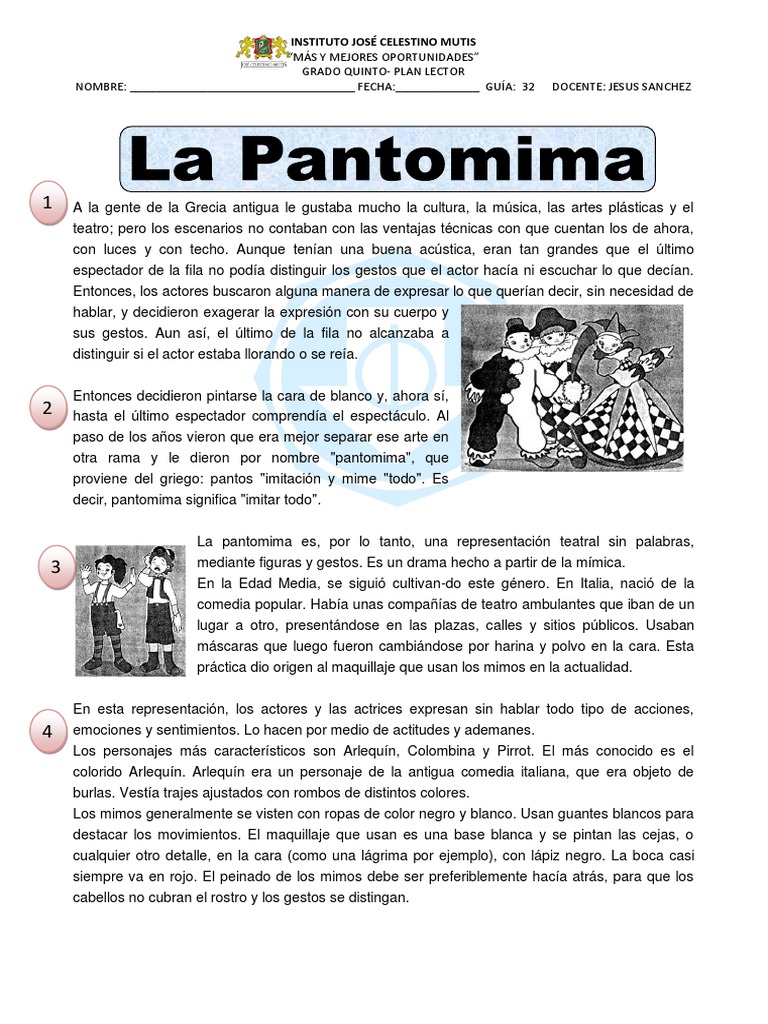 Características y significado de la pantomima | PDF | Arte | Poesía