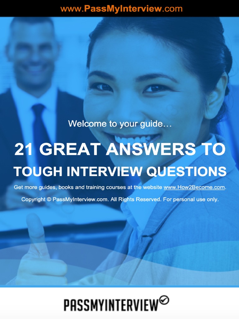 21 Great Answers To Tough Interview Questions | PDF