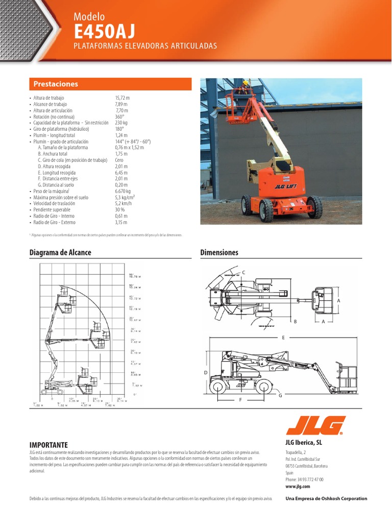 ManliftJlg E450aj Especs PDF