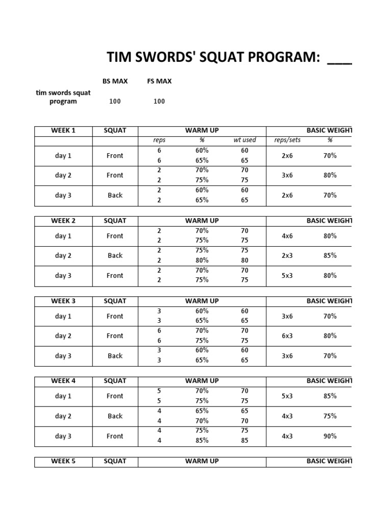 Tim swords 7 week squat program front squat focus v2 1 pdf weight