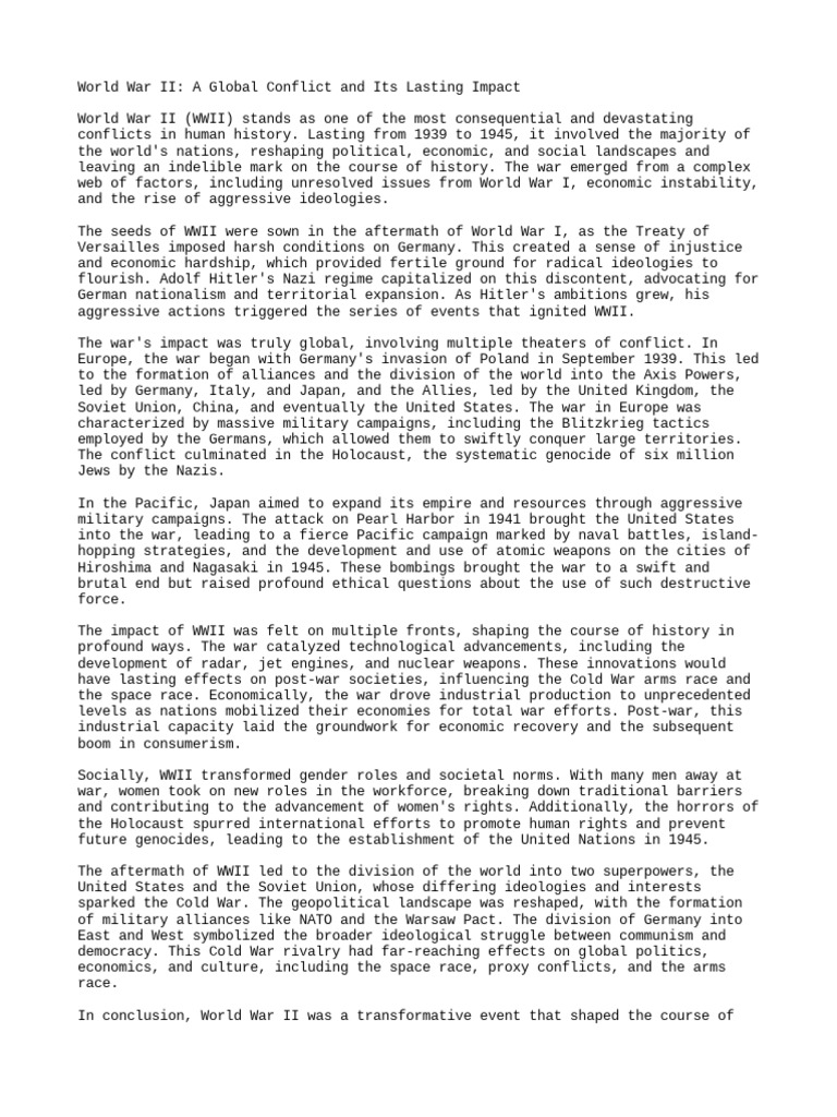 Essay about WW2 PDF