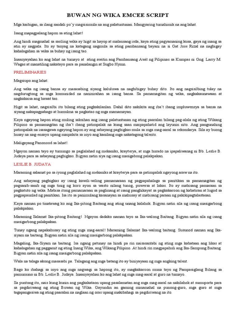Buwan ng wika emcee script pdf