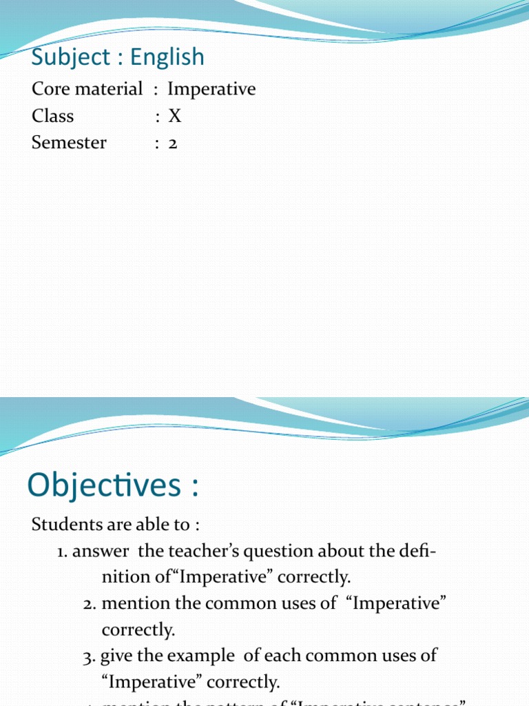 Imperative | PDF