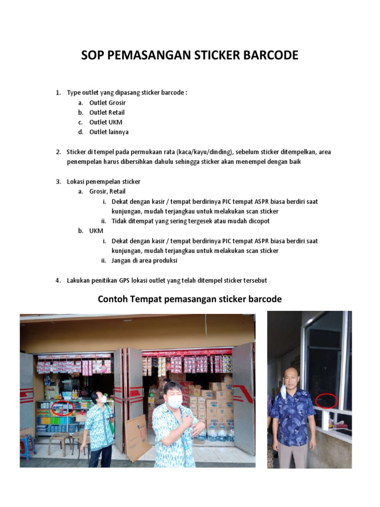 Sop Pemasangan Sticker Barcode | PDF