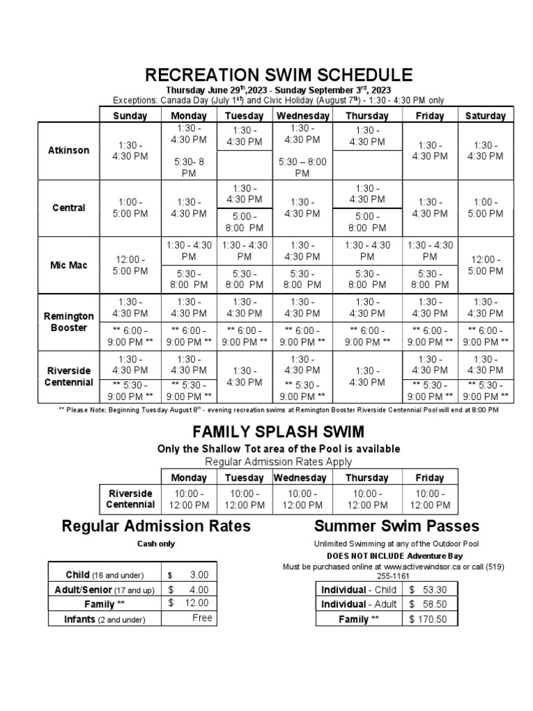 Lakewood Ymca Pool Schedule Today Pdf