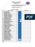 Masterlist 1ST Semester S.Y. 2019-2020