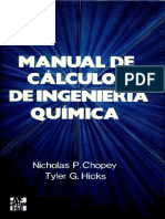 Manual de Cálculos de Ingeniería Química - Nicholas P. Chopey, Tyler G. Hicks - 1ra Edición