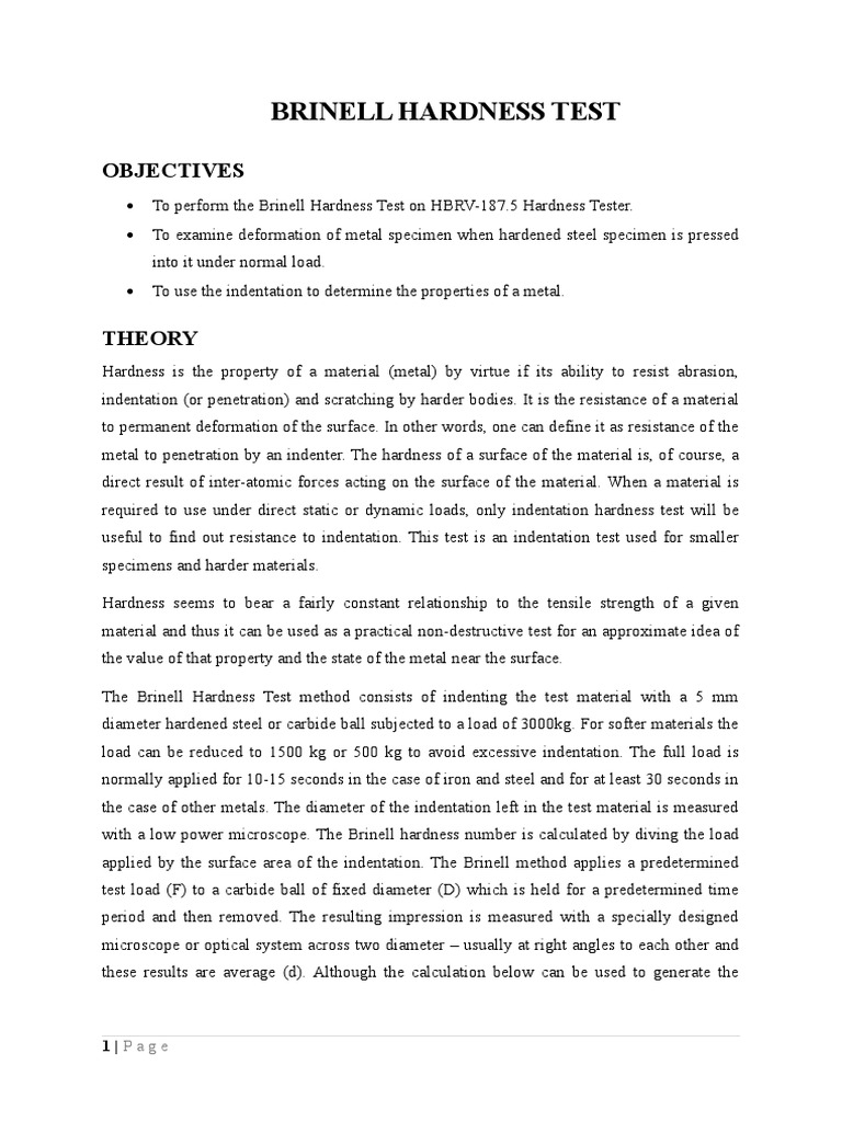 Brinell Hardness Test PDF