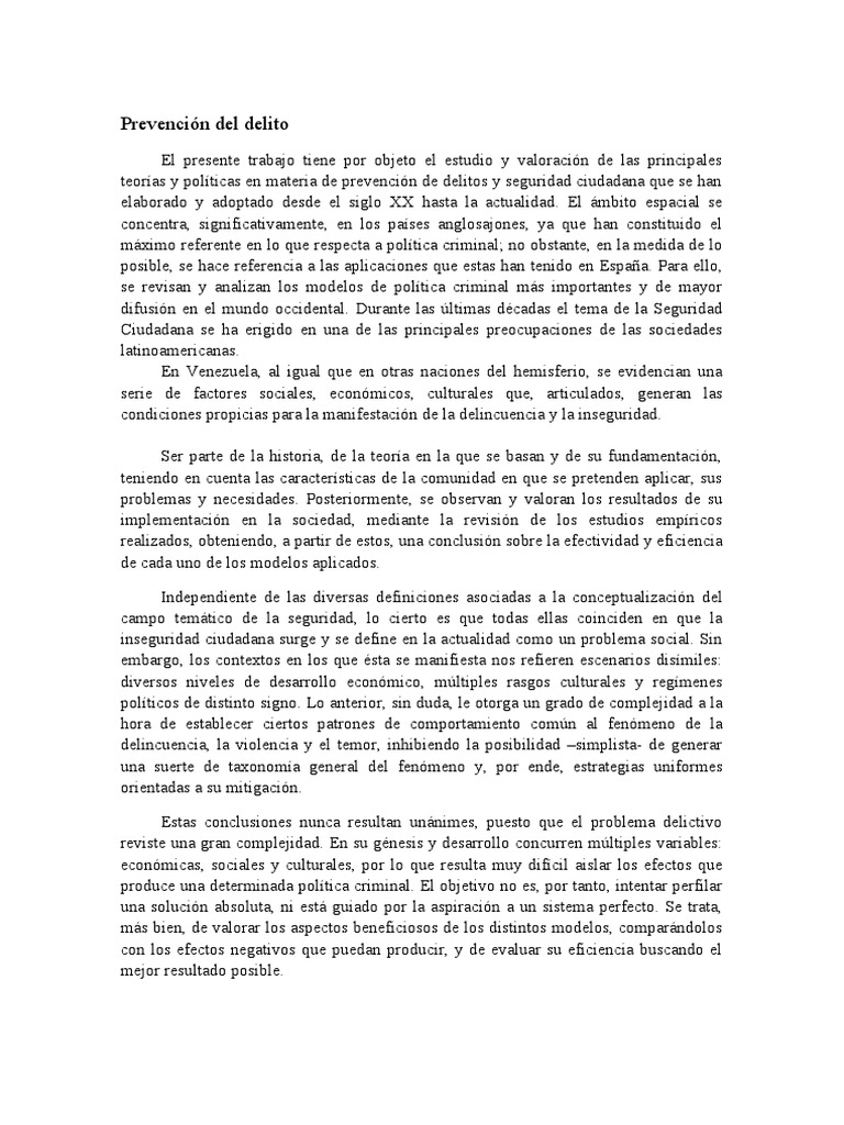 Estrategias de Prevención del Delito | PDF | Prevención del crimen ...