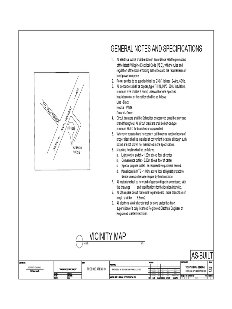 Vicinity Map and Electrical Specs | PDF | Electromagnetism | Equipment