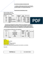 Ejercicio de Sistemas de Costos Por Órdenes de Producción y Por Procesos Propuesto