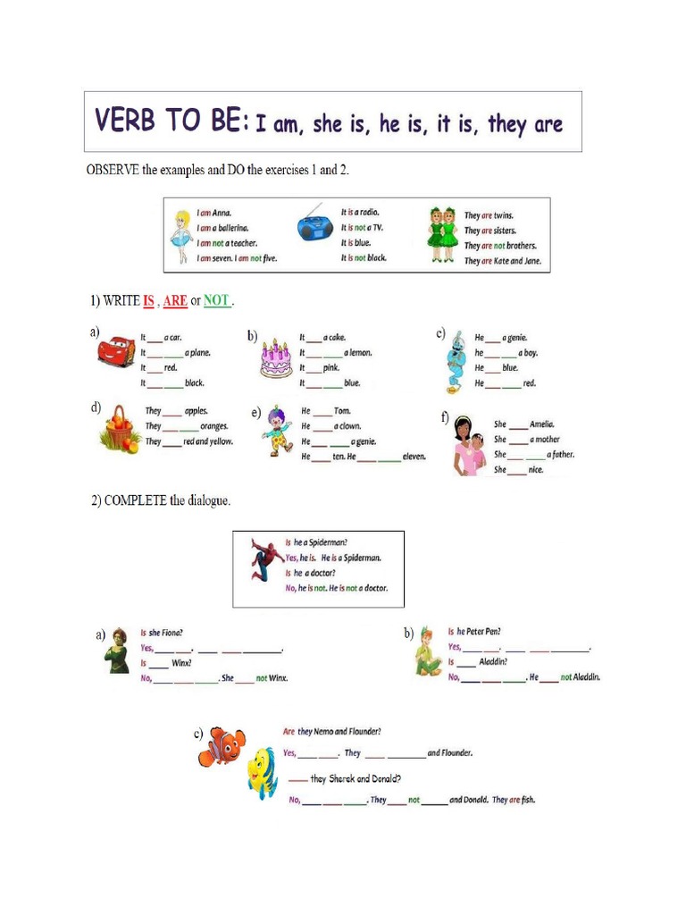 VERB TO BE - 6º Ano | PDF