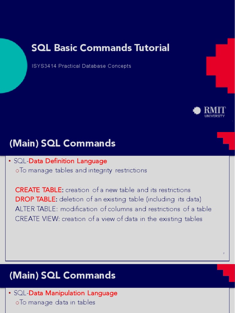 2.3 - SQL Basic Command Tutorial-2 | PDF