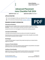 Dds Advanced Placement Admissions Checklist 2024