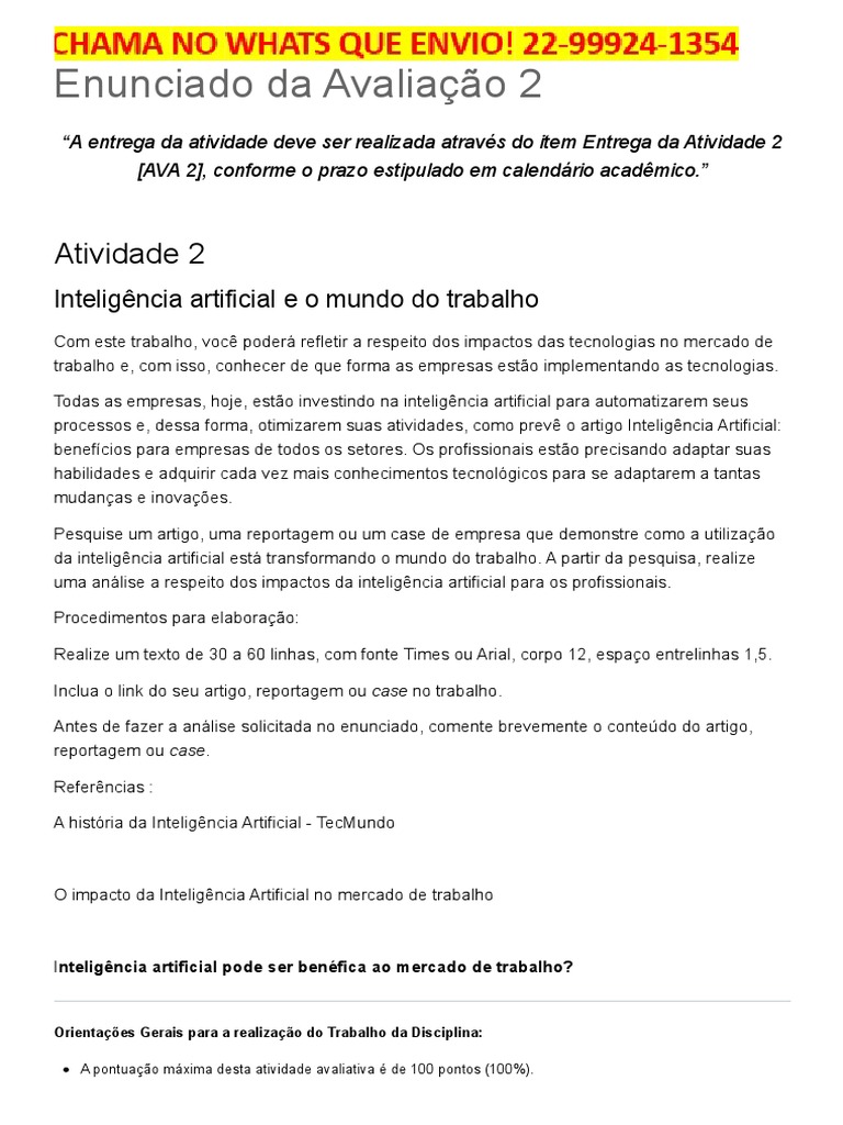 Impactos da IA no Mercado de Trabalho | PDF