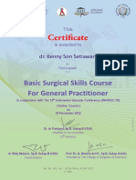 Certificate: Basic Surgical Skills Course For General Practitioner
