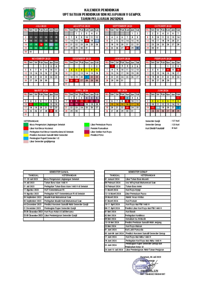 Kaldik 20232024 SDN Kejapanan V PDF