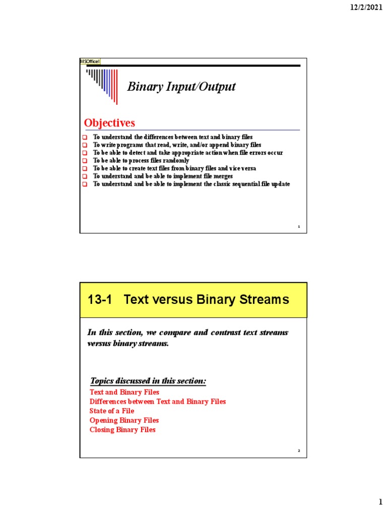 Binary IO | PDF