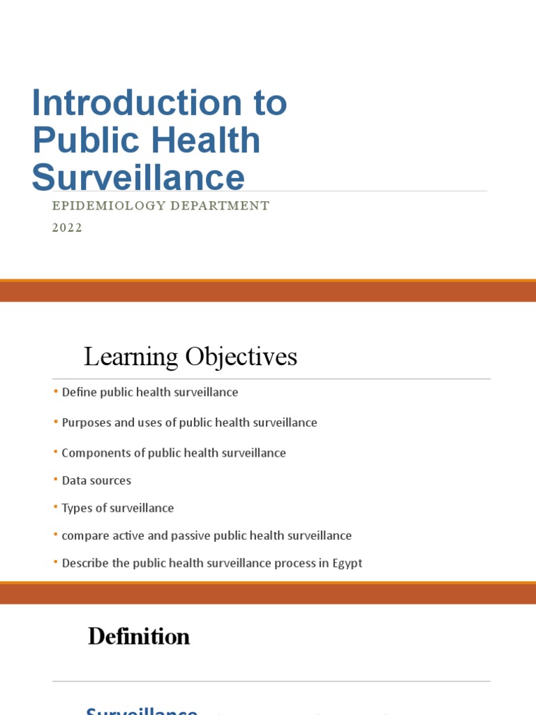 Introduction To Surveillance Sources Of Surveillance Data Pdf