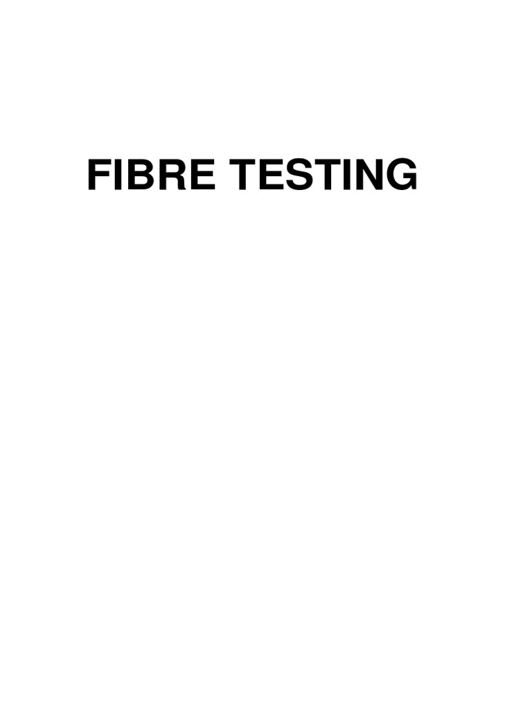 Fibre and Fabric Testing Methods | PDF