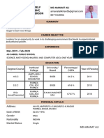 Resume MD Amanat Ali Format7
