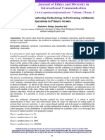 General Issues of Numbering Methodology in Performing Arithmetic Operations in Primary Grades