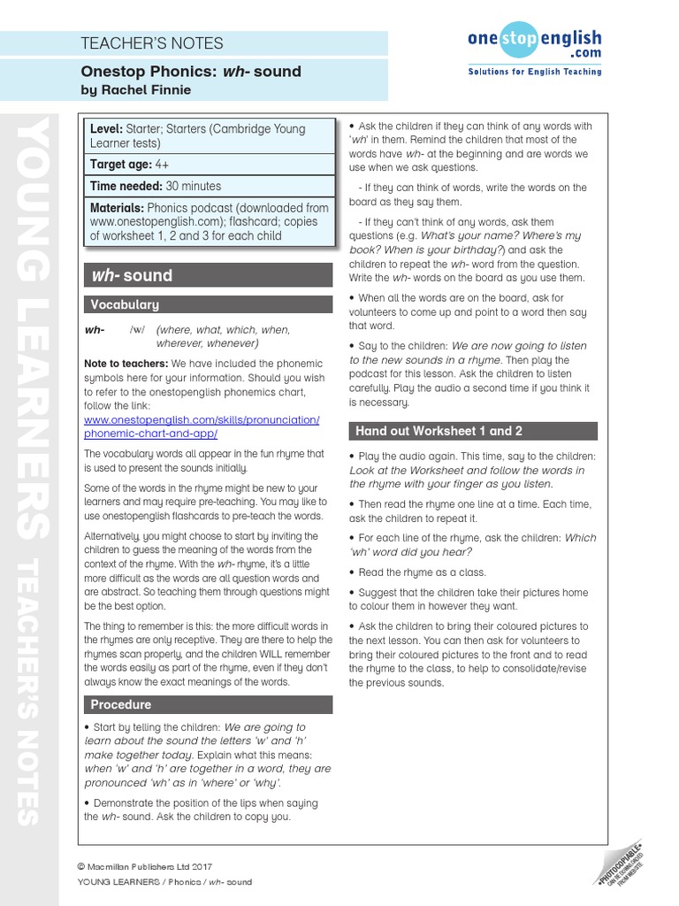 Teaching the wh- Sound in Phonics | PDF | Cognitive Science | Learning
