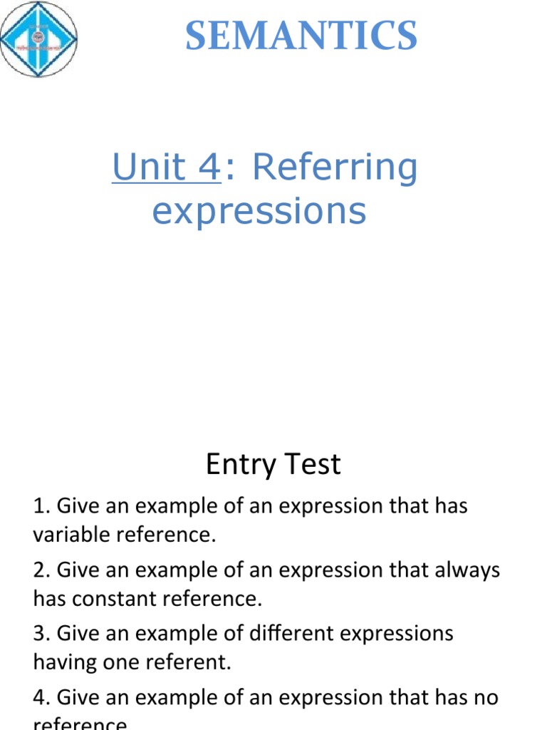 Semantics - Unit 4 | PDF