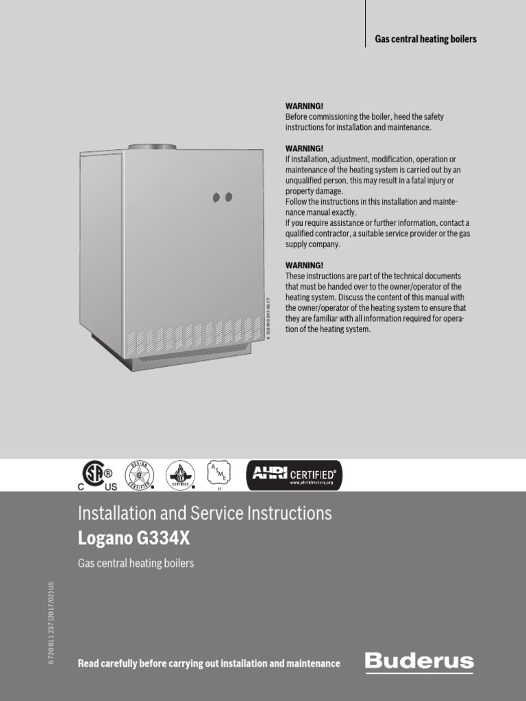 Manual Buderus LOGANO-G334 - ManualsBase.com | PDF
