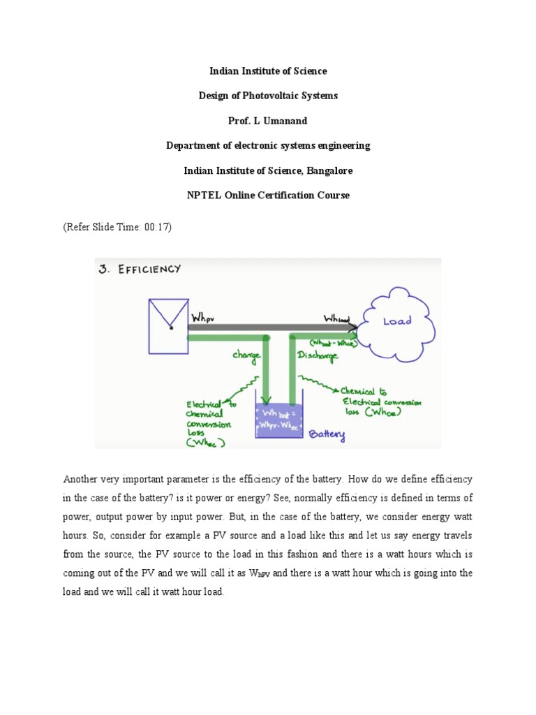Battery Efficiency Pdf Photovoltaics Watt
