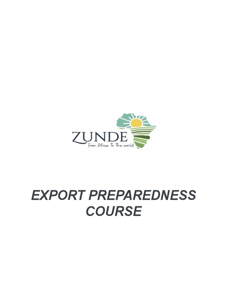 Export Preparedness Course PDF Exports Market (Economics)