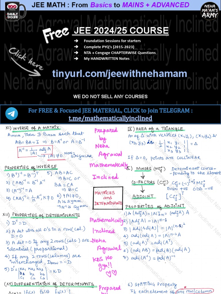Determinants Short Notes Pdf