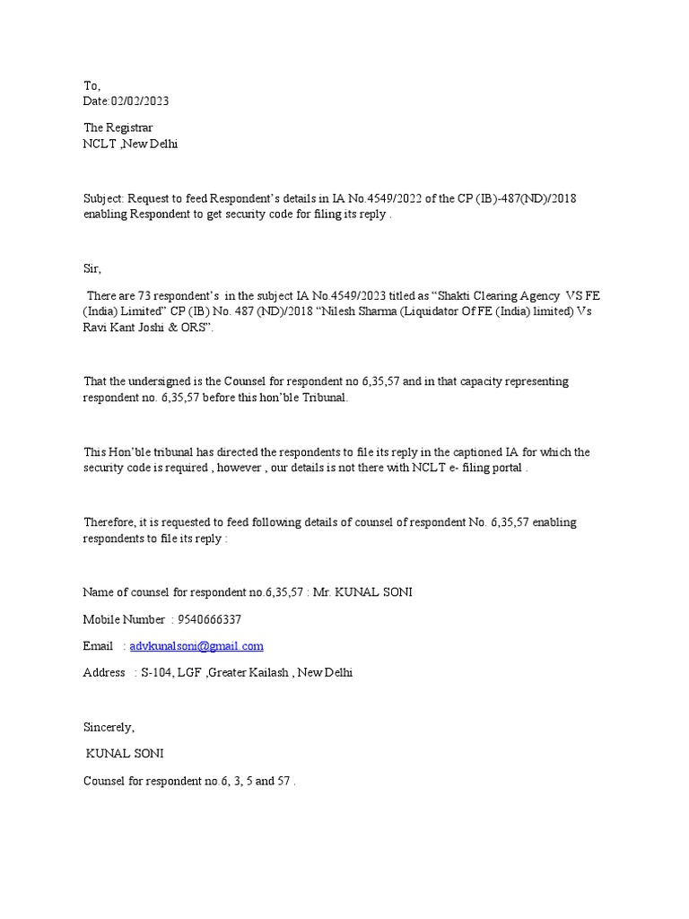 Registrar Letter | PDF