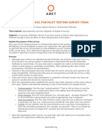 Sample Protocol For Pilot Testing Survey Items 09.09.29