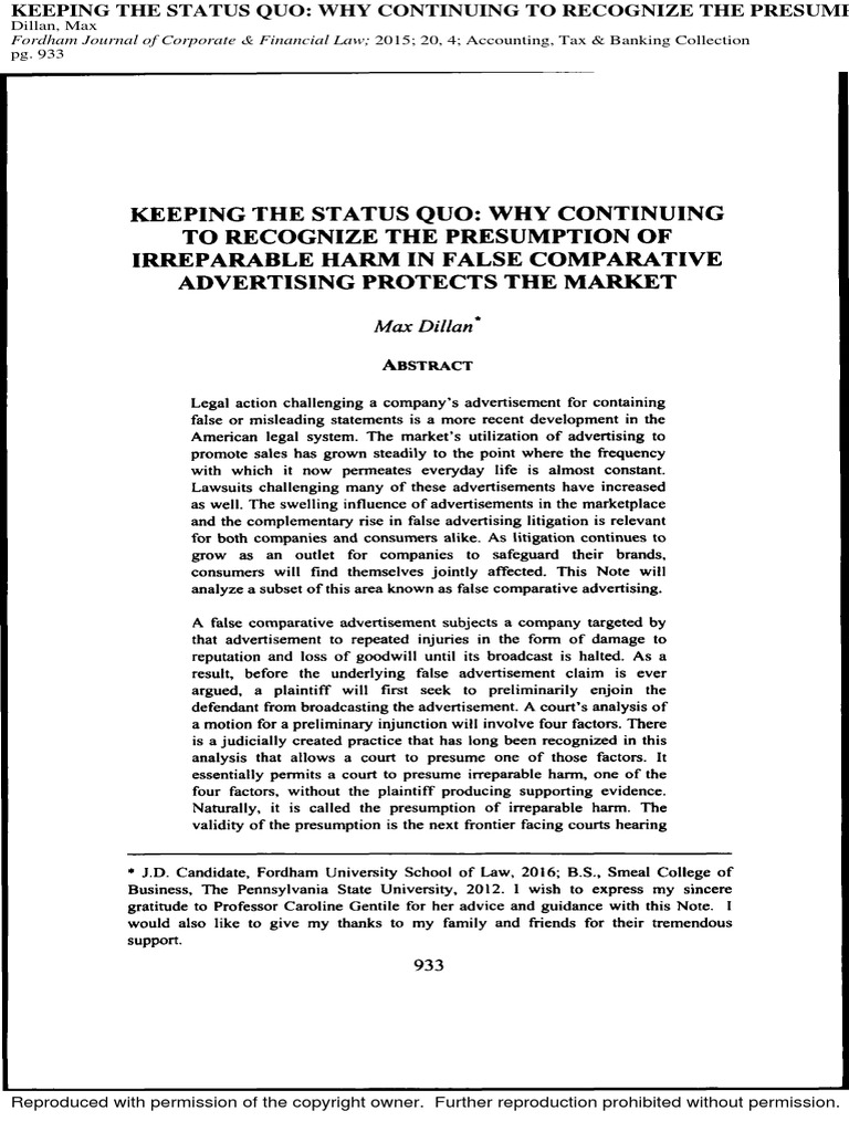Keeping The Status Quo Why Co PDF
