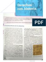 Derechos con historia, reconocimiento de derechos, material de lectura, libro cívica 3