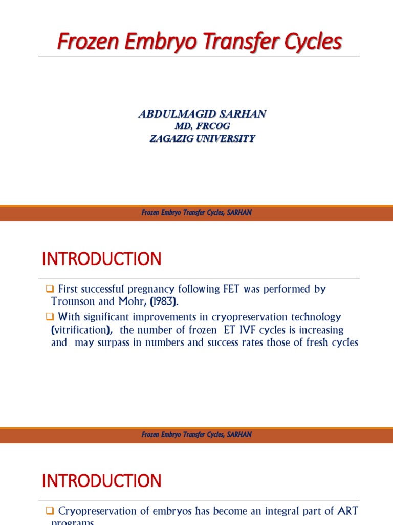 Frozen Embryo Transfer CyclesSarhan PDF Menstrual Cycle