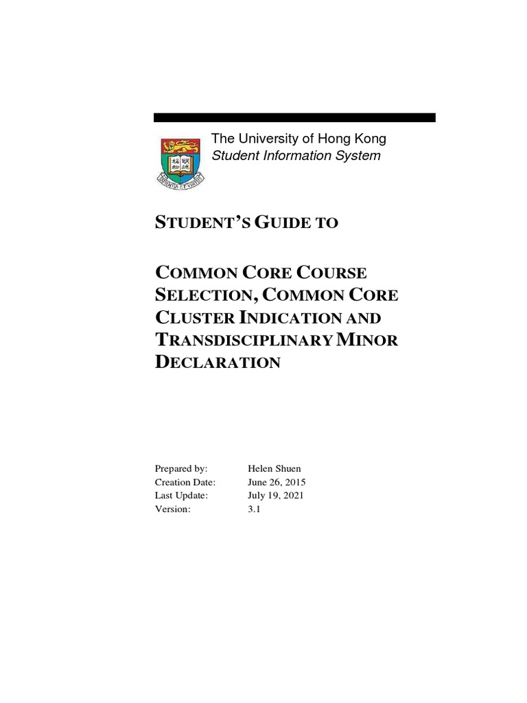 Common Core Course Selection Guide | PDF