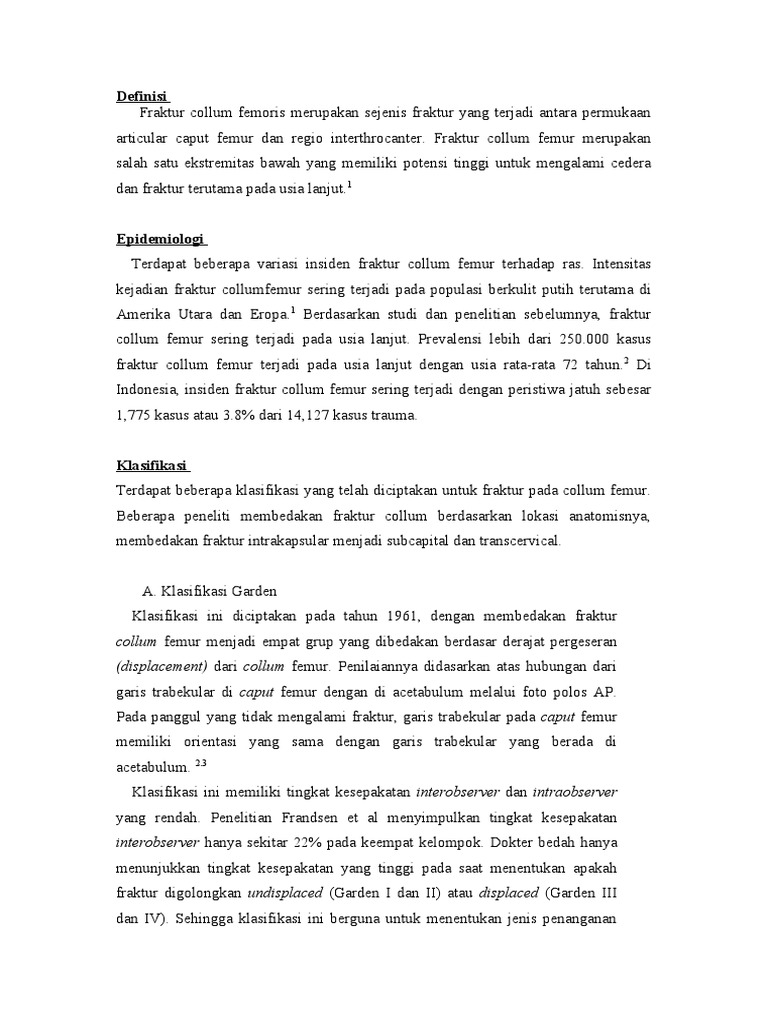 Klasifikasi Fraktur Collum Femur | PDF | Sains & Matematika