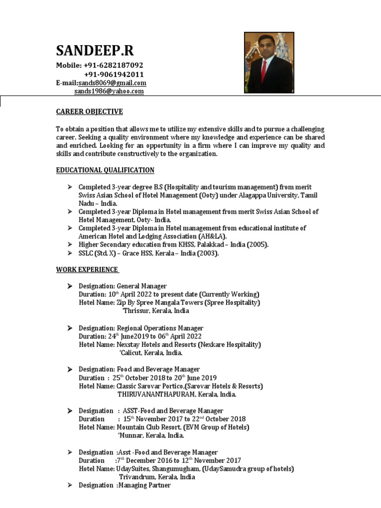 Sandeep CV | PDF