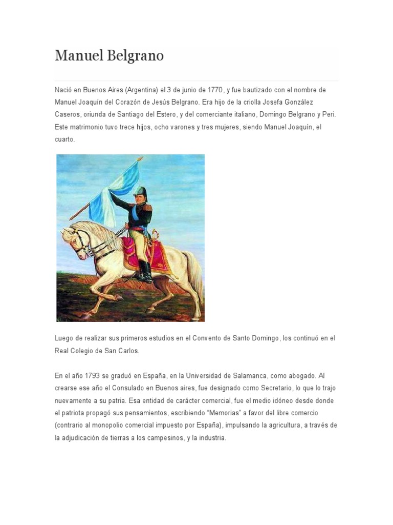 TP Manuel Belgrano | PDF | América del Sur | Conflictos del segundo milenio